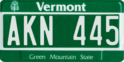 VT license plate AKN445