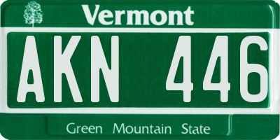 VT license plate AKN446