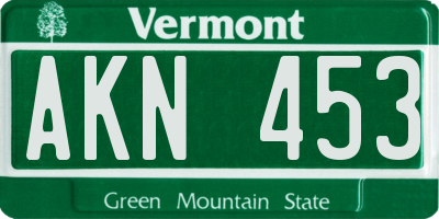 VT license plate AKN453