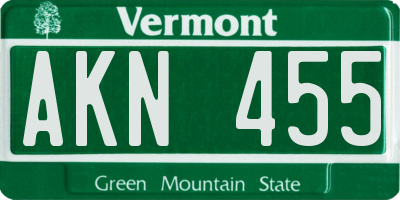 VT license plate AKN455