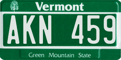 VT license plate AKN459