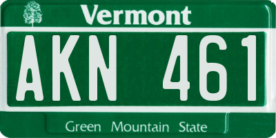 VT license plate AKN461