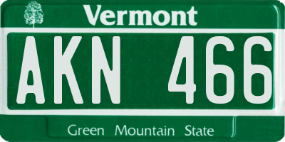 VT license plate AKN466