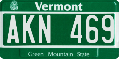 VT license plate AKN469