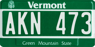 VT license plate AKN473