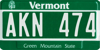 VT license plate AKN474