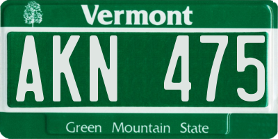 VT license plate AKN475