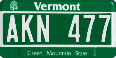 VT license plate AKN477