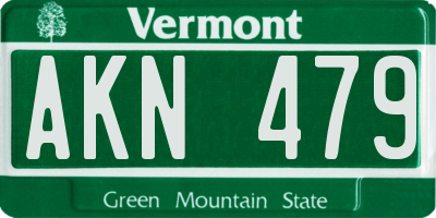 VT license plate AKN479