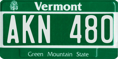 VT license plate AKN480