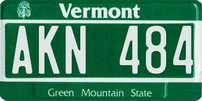 VT license plate AKN484