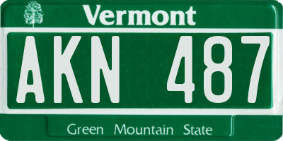 VT license plate AKN487