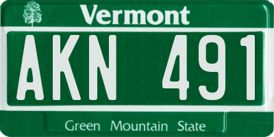 VT license plate AKN491