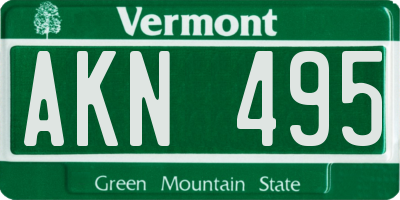 VT license plate AKN495