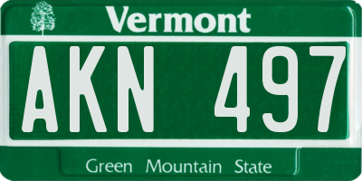 VT license plate AKN497