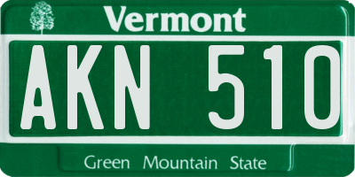 VT license plate AKN510