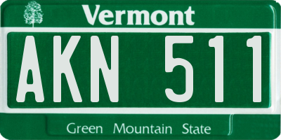 VT license plate AKN511