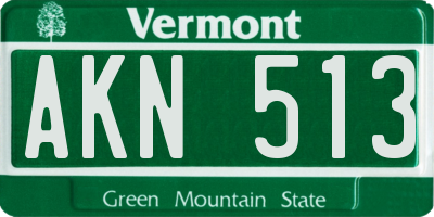 VT license plate AKN513