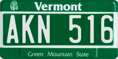 VT license plate AKN516