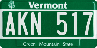 VT license plate AKN517