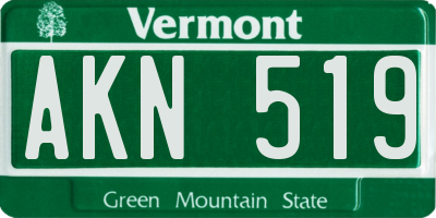 VT license plate AKN519
