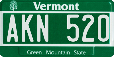 VT license plate AKN520