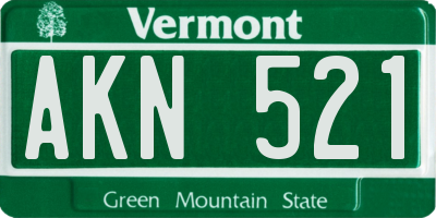 VT license plate AKN521