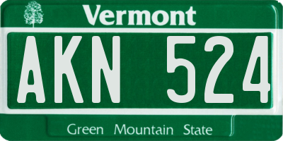 VT license plate AKN524