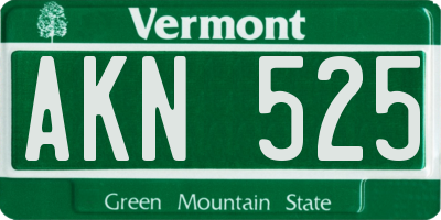 VT license plate AKN525