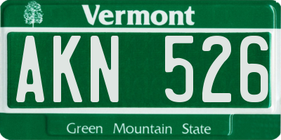 VT license plate AKN526