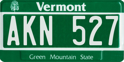 VT license plate AKN527