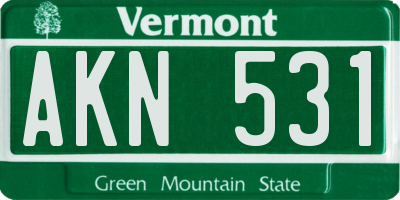VT license plate AKN531