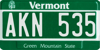 VT license plate AKN535