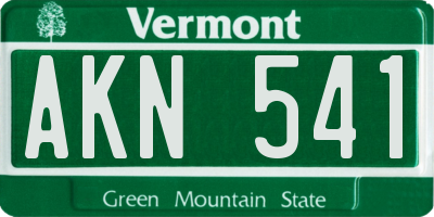 VT license plate AKN541