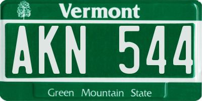 VT license plate AKN544