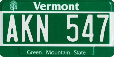 VT license plate AKN547