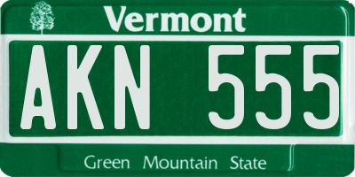 VT license plate AKN555
