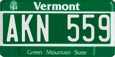 VT license plate AKN559