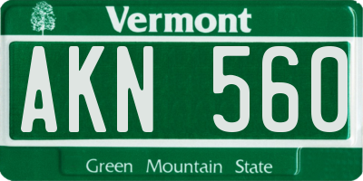 VT license plate AKN560