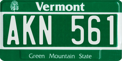 VT license plate AKN561