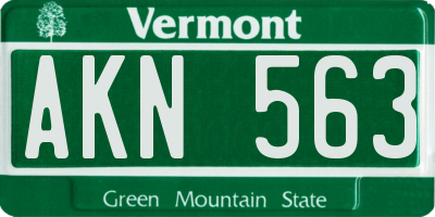VT license plate AKN563