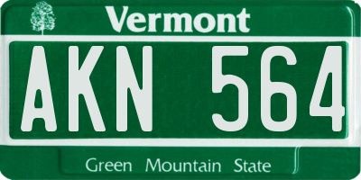 VT license plate AKN564