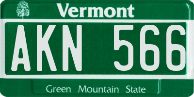 VT license plate AKN566