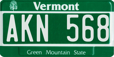 VT license plate AKN568