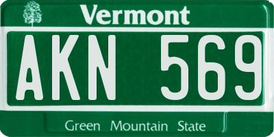 VT license plate AKN569