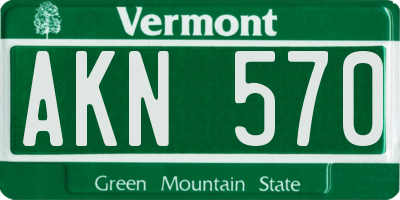 VT license plate AKN570