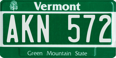 VT license plate AKN572