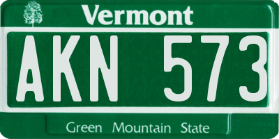 VT license plate AKN573