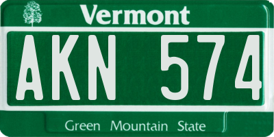 VT license plate AKN574