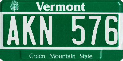 VT license plate AKN576